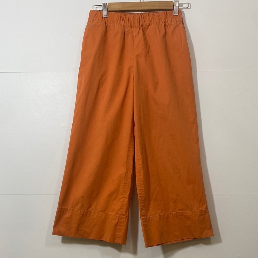Everlane 100% Cotton Orange Cropped Wide-Leg Pants Size 00